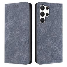 OEM - Pl&aring;nboksfodral f&ouml;r Samsung Galaxy S26 Ultra Konstl&auml;der St&auml;ll - Gr&aring;