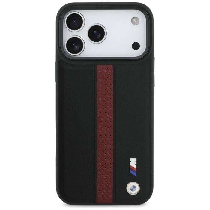 BMW - BMW iPhone 17 Pro Max Mobilskal MagSafe M Perforated Stripe Logo - Röd