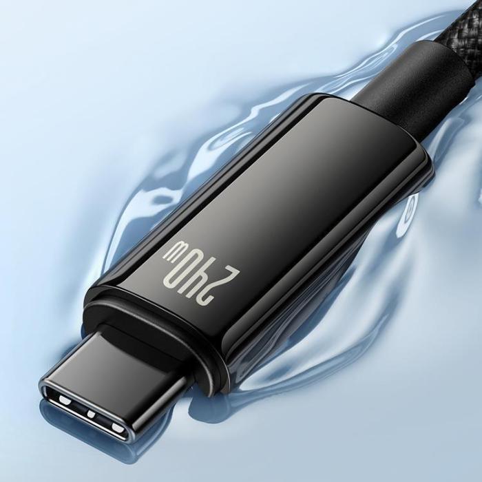 BASEUS - Baseus USB-C till USB-C kabel 480Mb/s 240W 1m Tungsten Guld