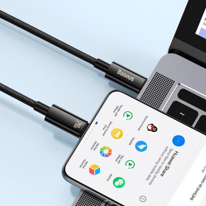 BASEUS - Baseus USB-C till USB-C kabel 480Mb/s 240W 1m Tungsten Guld