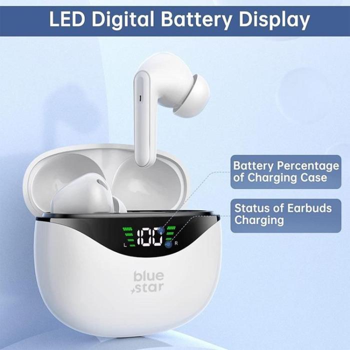 Blue Star - Blue Star Trådlösa In-Ear Hörlurar TWS T60 - Vit