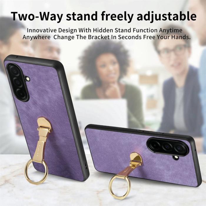 CASENEO - CASENEO Mobilskal för Samsung Galaxy S26 Fällbar Kickstand Konstläder - Lila
