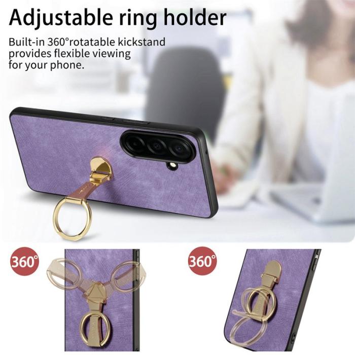 CASENEO - CASENEO Mobilskal för Samsung Galaxy S26 Fällbar Kickstand Konstläder - Lila