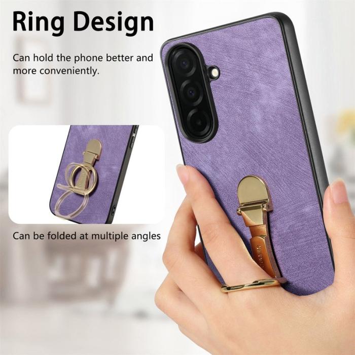 CASENEO - CASENEO Mobilskal för Samsung Galaxy S26 Fällbar Kickstand Konstläder - Lila