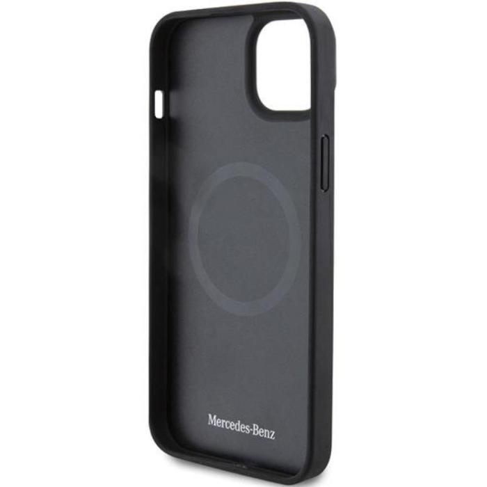 Mercedes - Mercedes iPhone 15 Plus Mobilskal Magsafe Smooth Läder - Svart