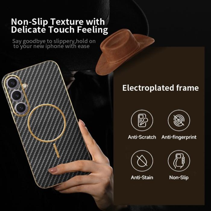 OEM - Mobilskal för Samsung Galaxy S26 Plus Karbonfiber TPU - Svart