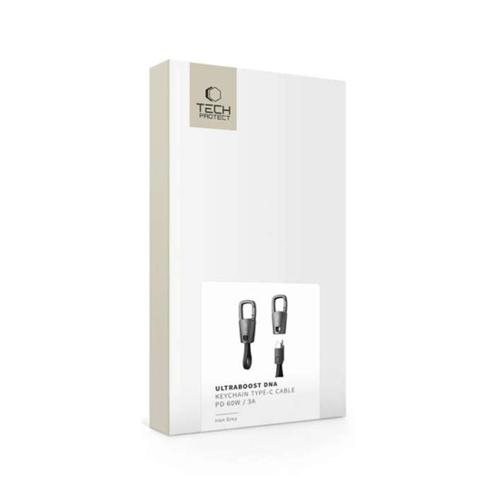 Tech-Protect - Tech-Protect USB-C till USB-C Kabel Nyckelring 60W - Iron Grå
