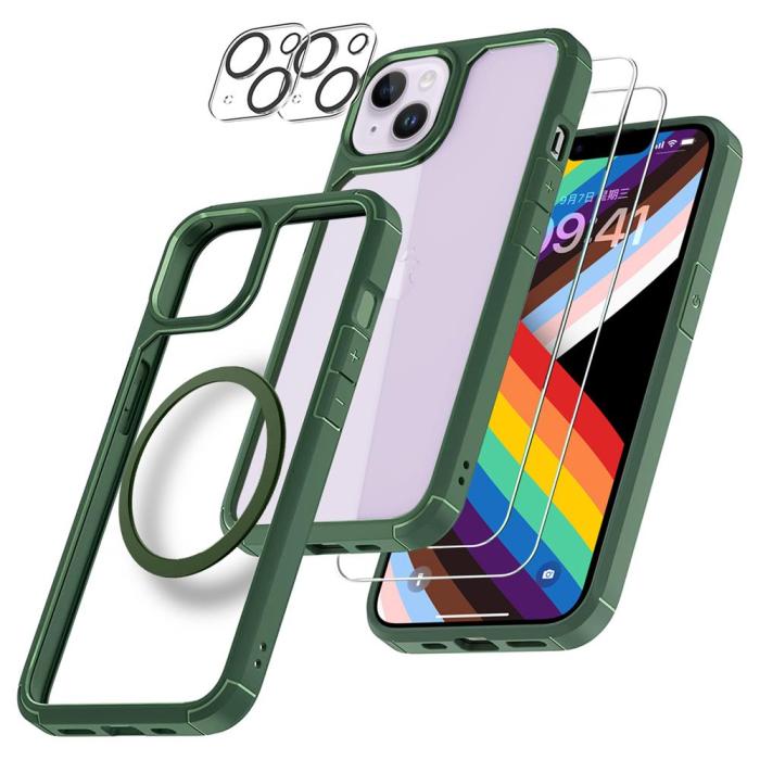 Boom of Sweden - [6in1] BOOM iPhone 14 Plus Skal - Kameralinsskydd - Härdat Glas - MagSafe Ring