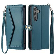 OEM - Samsung Galaxy S26 Pl&aring;nboksfodral Konstl&auml;der Med Handrem - Gr&ouml;n