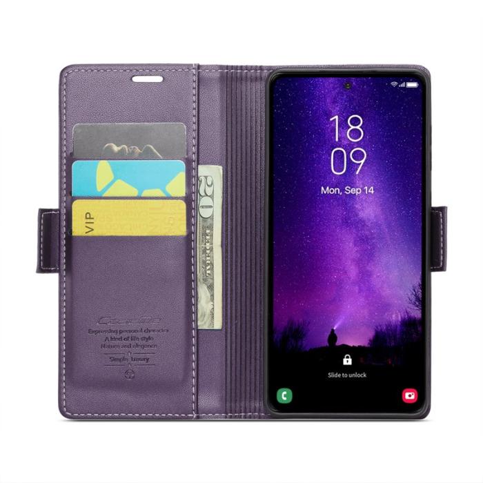 Caseme - CASEME Plånboksfodral Konstläder till Samsung Galaxy S24 FE - Lila