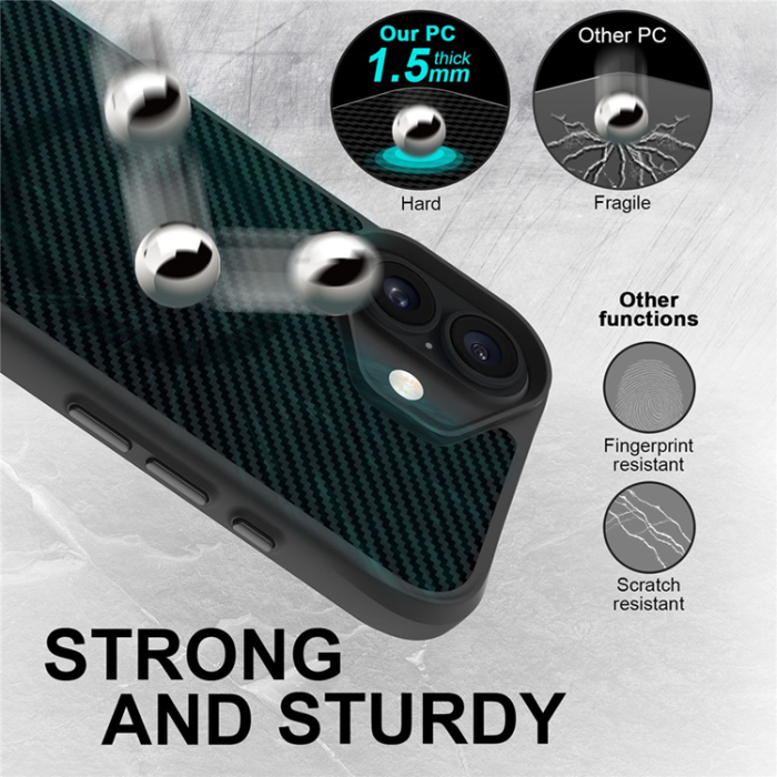 A-One Brand - iPhone 17 Mobilskal MagSafe Carbon Fiber Texture - Helsvart