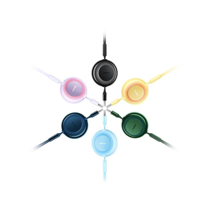BASEUS - Baseus Retractable 3in1 microUSB/Lightning/Typ-C 3.5A 1.1m - Blå