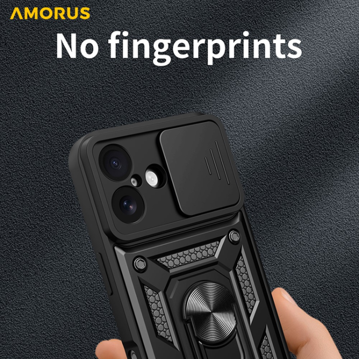 Amorus - AMORUS iPhone 17 Mobilskal Med Kameralinsreglage - Silver