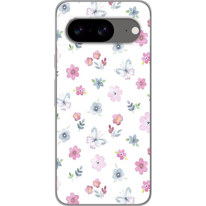 iSecrets - Mobilskal till Google Pixel 8 med Blommor och fjärillar
