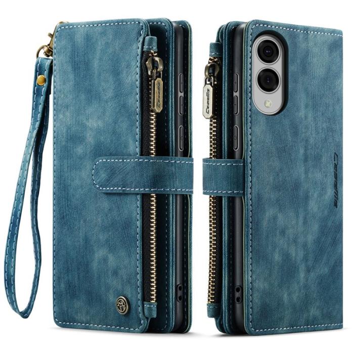 Caseme - CASEME C30 Plånboksfodral för Samsung Galaxy S25 Edge Blå Konstläder