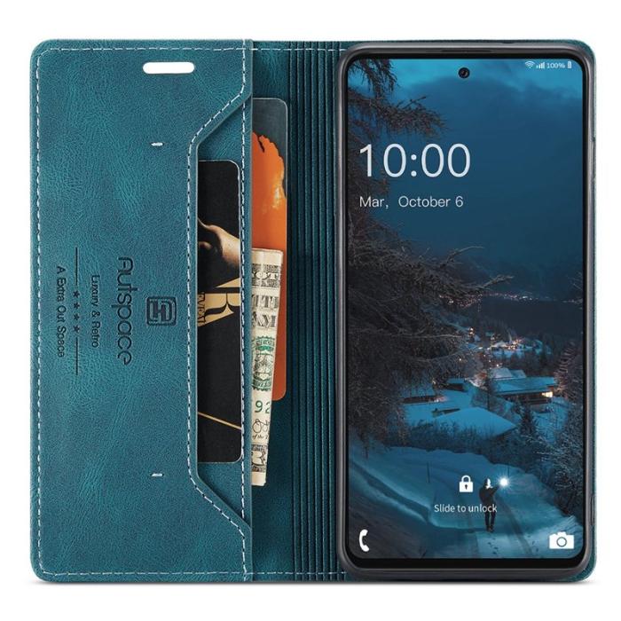 AUTSPACE - AUTSPACE A01 för Samsung Galaxy A73 5G Plånboksfodral Konstläder - Blå
