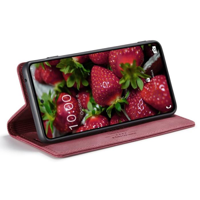 AUTSPACE - AUTSPACE A01 för Samsung Galaxy A73 5G Fodral PU Läder - Röd