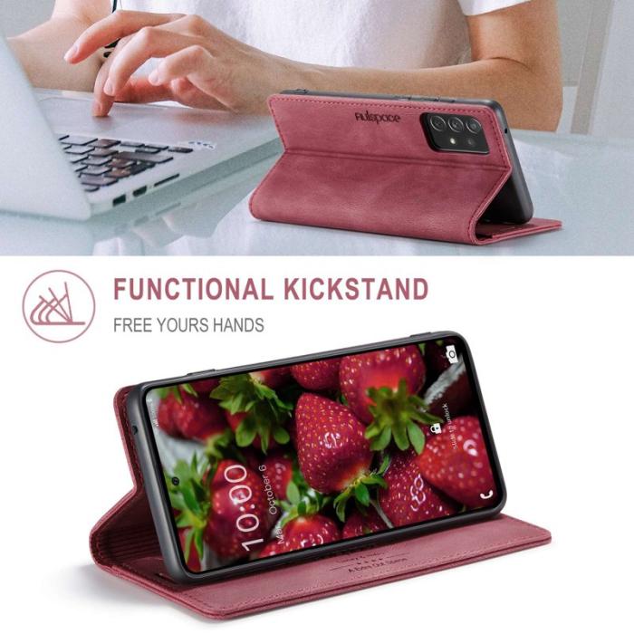 AUTSPACE - AUTSPACE A01 för Samsung Galaxy A73 5G Fodral PU Läder - Röd