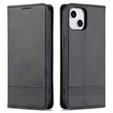 AZNS - AZNS iPhone 15 Plus Pl&aring;nboksfodral i Konstl&auml;der - St&auml;llfunktion - Svart