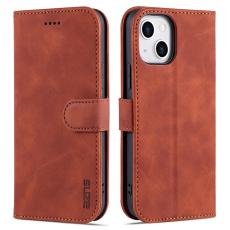 AZNS - AZNS iPhone 15 Plus Pl&aring;nboksfodral St&auml;ll Konstl&auml;der - Brun
