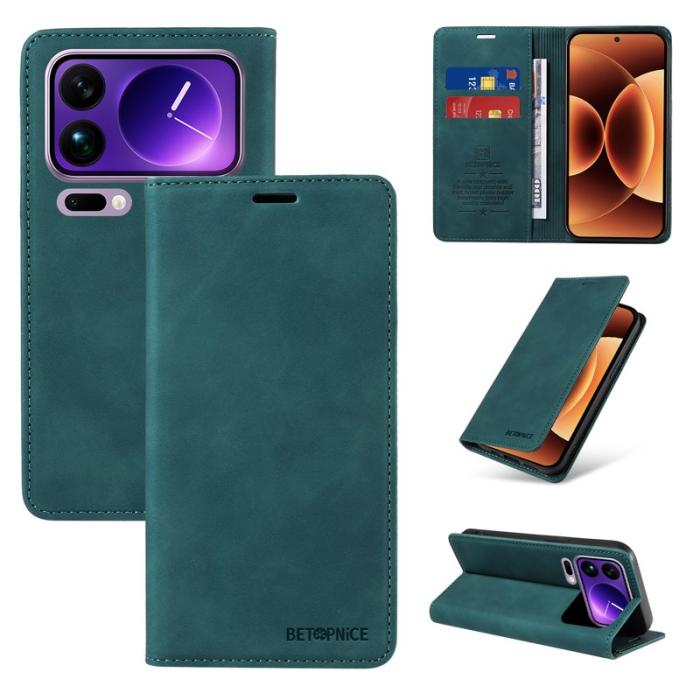 BETOPNICE - BETOPNICE Xiaomi 17 Pro Max Plånboksfodral Konstläder - Grön