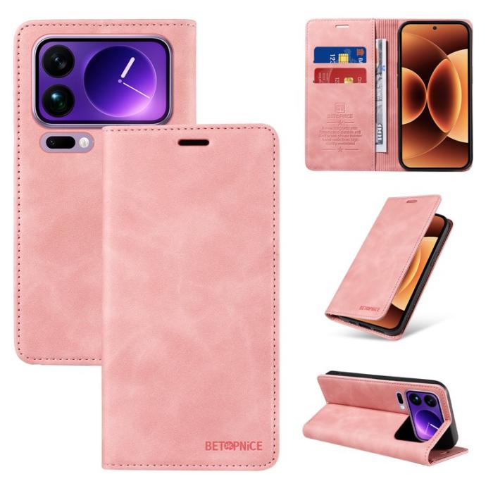 BETOPNICE - BETOPNICE Xiaomi 17 Pro Max Plånboksfodral Konstläder - Rosa