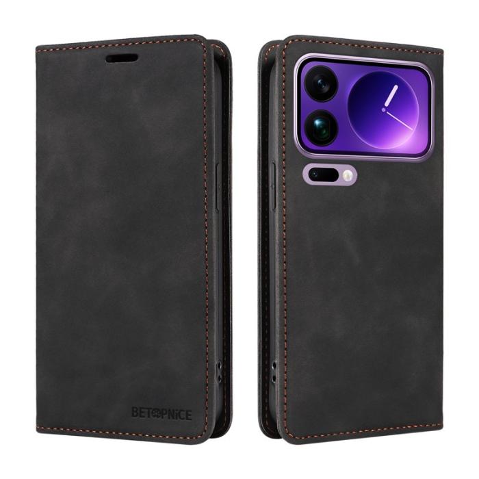 BETOPNICE - BETOPNICE Xiaomi 17 Pro Max Plånboksfodral Konstläder - Svart