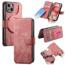 CASENEO - CASENEO MW-03 iPhone 13 Pl&aring;nboksfodral med Avtagbart Konstl&auml;der - Rosa