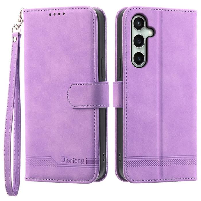 DIERFENG - DIERFENG DF-03 Plånboksfodral för Samsung Galaxy S25 FE - Konstläder - Lila
