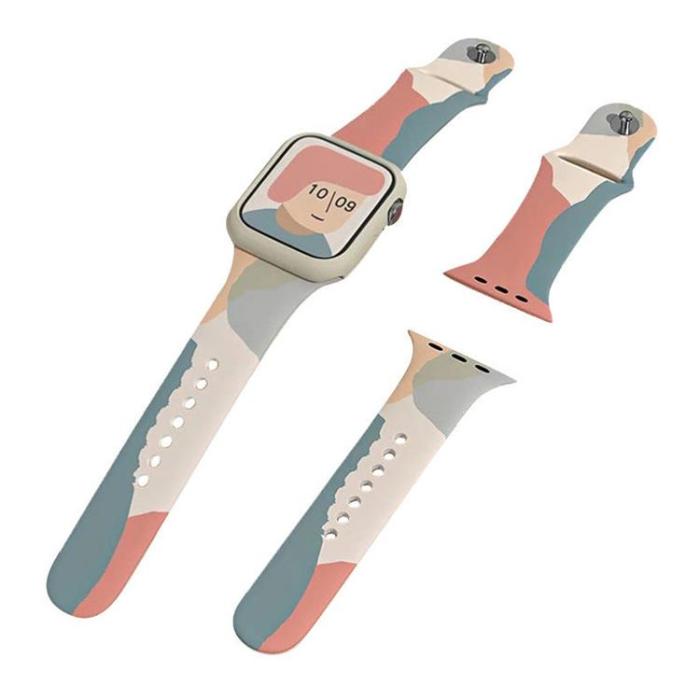 UTGATT1 - Silicon Camo Apple Watch Band 6/5/4/3/2 (40/38 mm) - Moro Grön