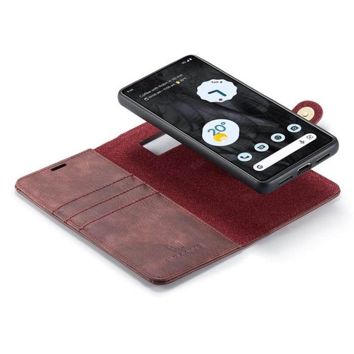 DG.MING - DG.MING Google Pixel 8 Pro Plånboksfodral Äkta Läder - Röd