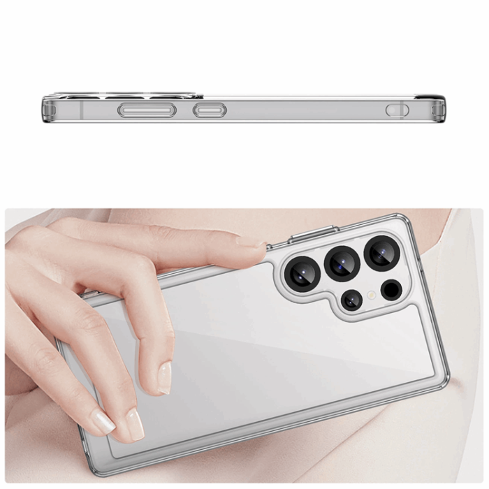 OEM - Galaxy S25 Ultra Mobilskal Outer Space med Ram - Transparent