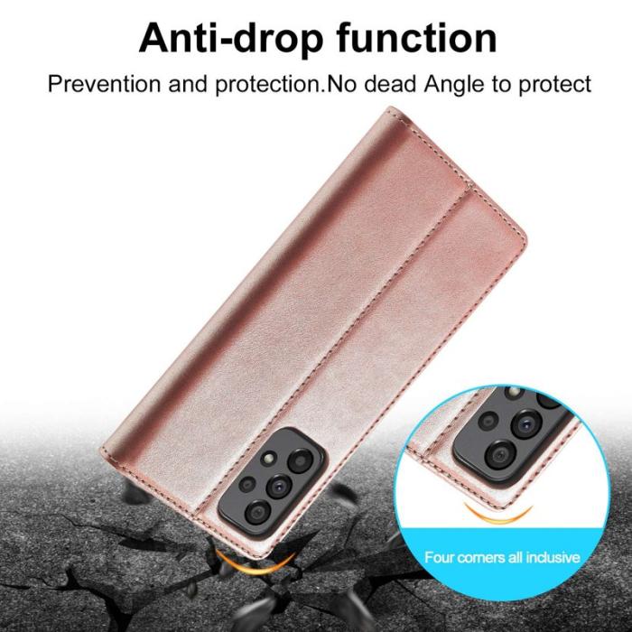 LC.imeeke - LC.IMEEKE Style Plånboksfodral Samsung Galaxy A73 5G - Konstläder - Rosa