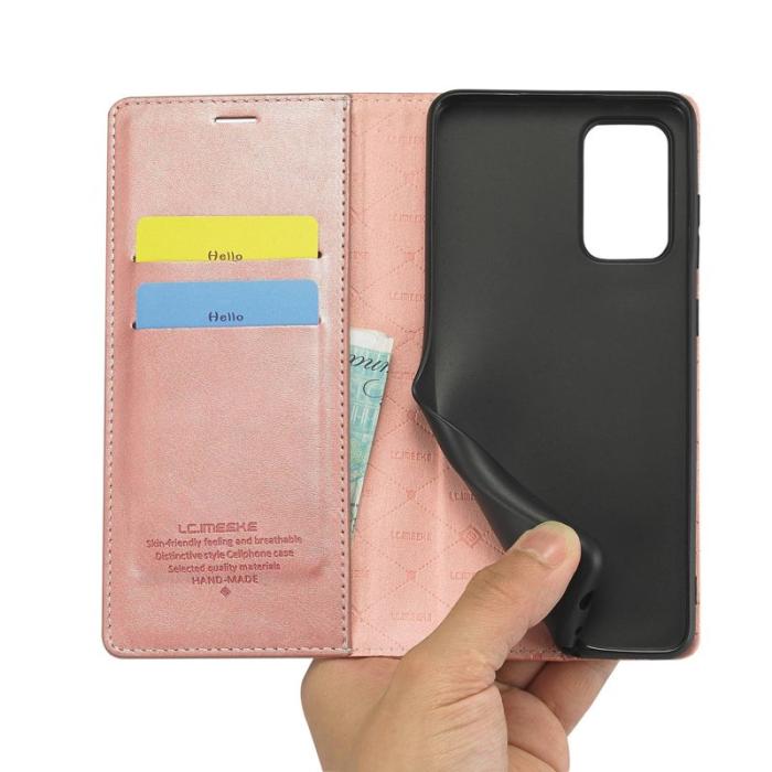 LC.imeeke - LC.IMEEKE Style Plånboksfodral Samsung Galaxy A73 5G - Konstläder - Rosa