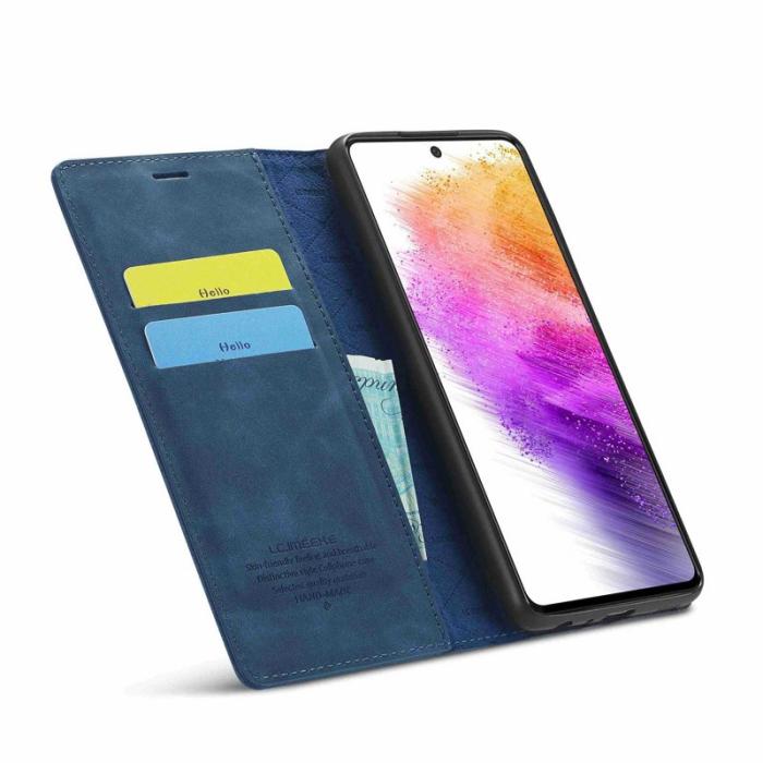 LC.imeeke - LC.IMEEKE Style Plånboksfodral Samsung Galaxy A73 5G - Konstläder - Blå