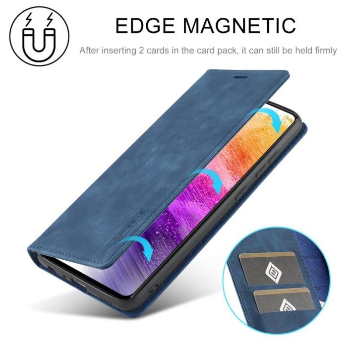 LC.imeeke - LC.IMEEKE Style Plånboksfodral Samsung Galaxy A73 5G - Konstläder - Blå
