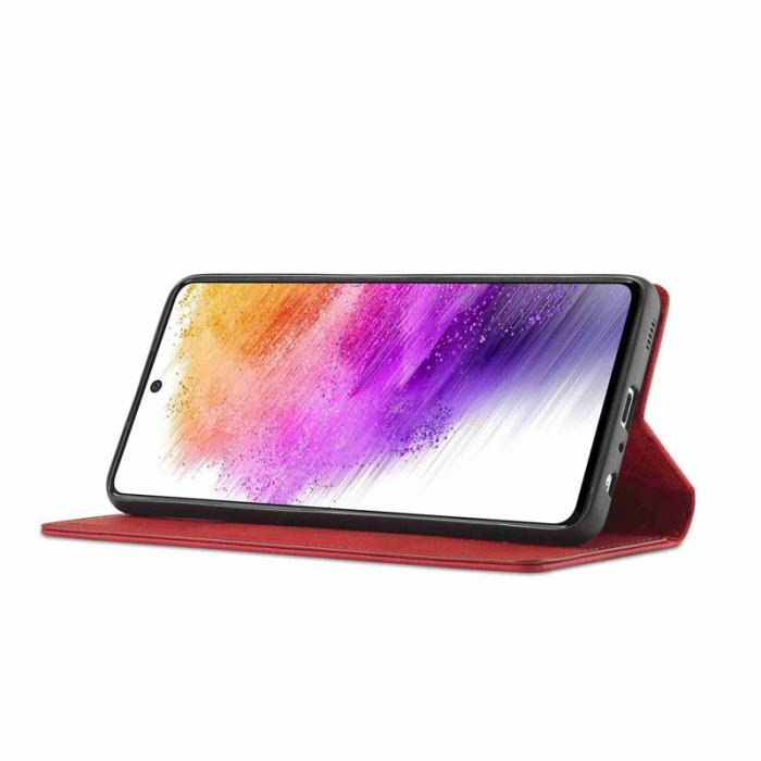 LC.imeeke - LC.IMEEKE Style Konstläder Plånboksfodral Samsung Galaxy A73 5G - Röd