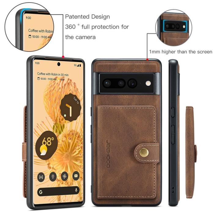 JEEHOOD - JEEHOOD Google Pixel 7 Pro 5G Fodral KonstLäder - Brun