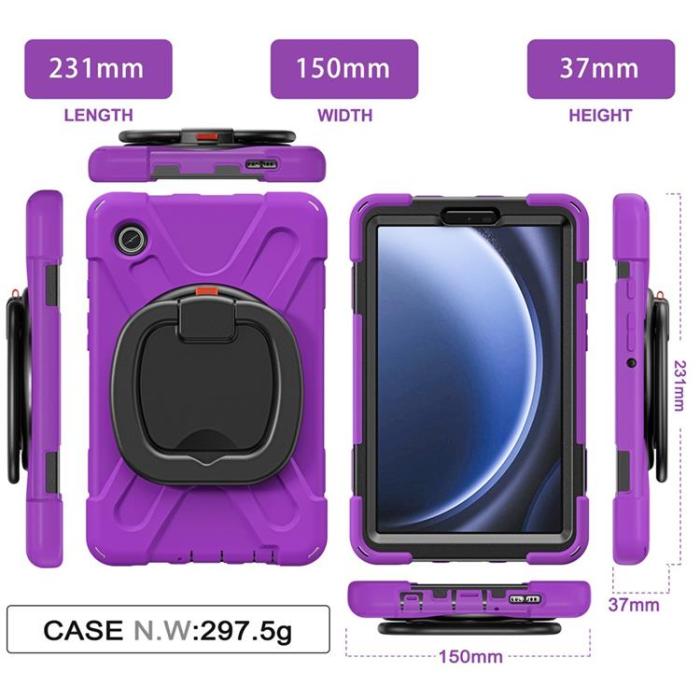 A-One Brand - Galaxy Tab A9 Skal Kickstand Handle Grip - Lila