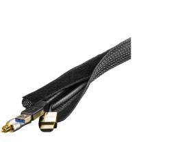 UTGATT1 - DELTACO kabelsorteringsstrumpa i nylon, kardborrband, 3m - Svart