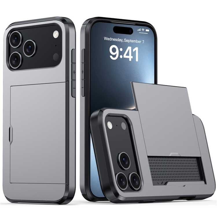 iPhone 17 Pro Max Mobilskal korthållare - Grå | 2353 | AlltMobil