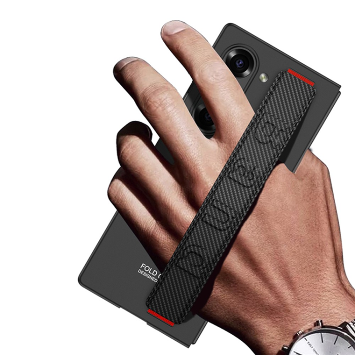 GKK - GKK Galaxy Z Fold 7 Mobilskal Handrem Med Fram Härdat Glas - Grå