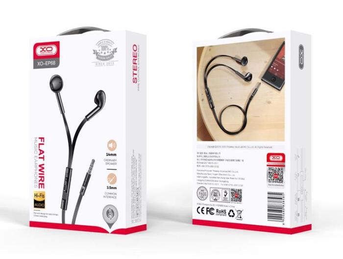 XO - XO In-Ear Trådbundna Hörlurar Jack 3.5mm EP68 - Svart