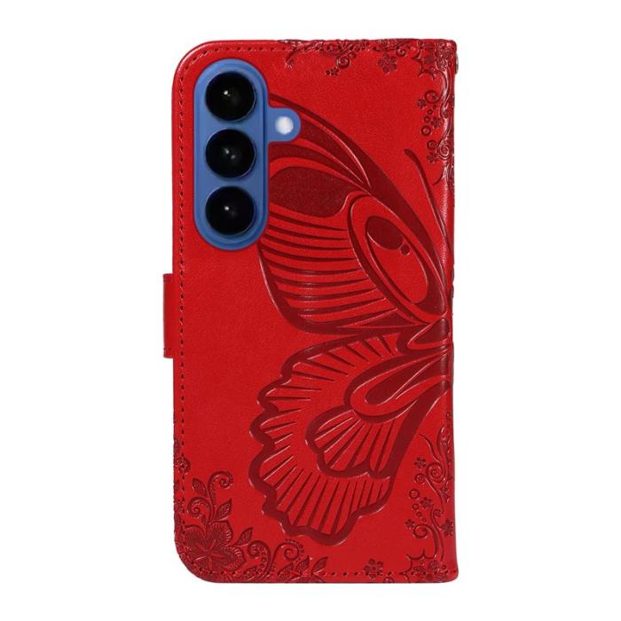 OEM - Samsung Galaxy S26 Plus Skal PU Läder Folio Flip - Röd