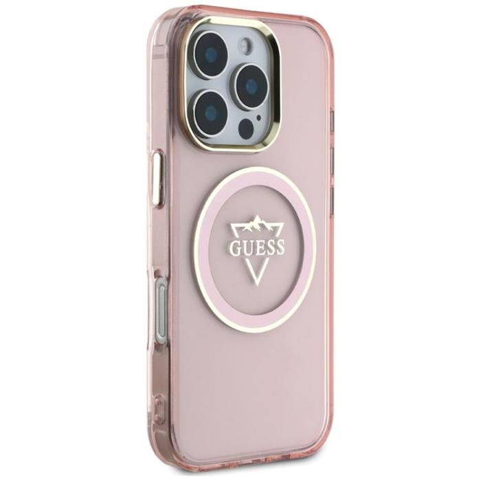 Guess - Guess iPhone 16 Pro Mobilskal MagSafe IML Mountain Logo - Rosa
