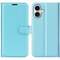 Amorus - AMORUS iPhone 17 Plånboksfodral Flipstativ Litchi - Blå