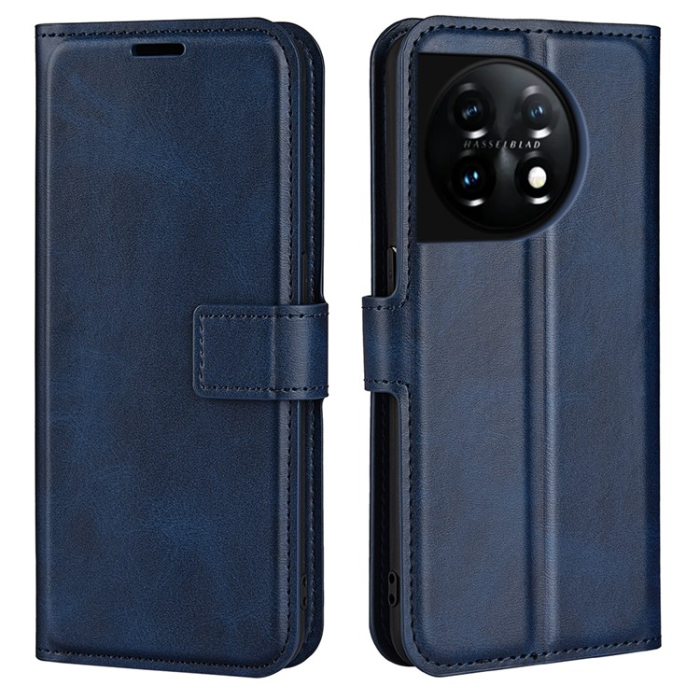 OEM - OnePlus 11 5G Plånboksfodral Calf Texture Flip - Blå