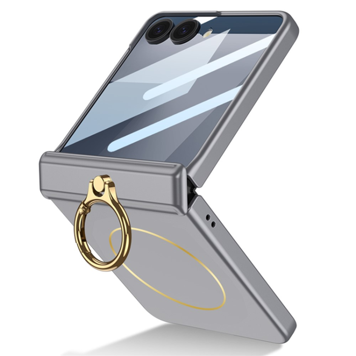 GKK - GKK Galaxy Z Flip 7 Mobilskal MagSafe Ringhållare - Silver