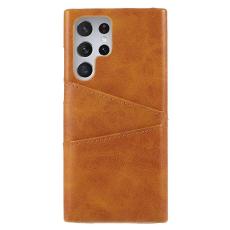 OEM - Kortplats Läder Skal Galaxy S22 Plus - Brun