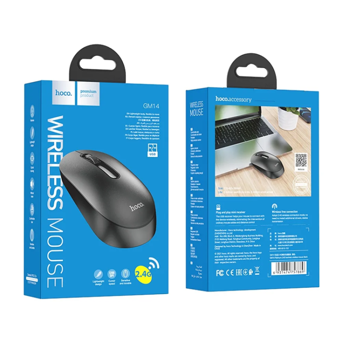 Hoco - HOCO wireless computer mouse 2.4G 1200dpi GM14 black